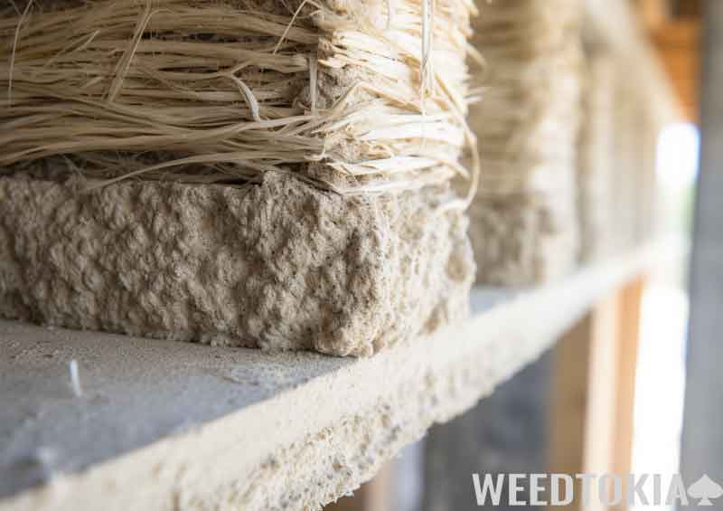 Hempcrete insultation on a wall