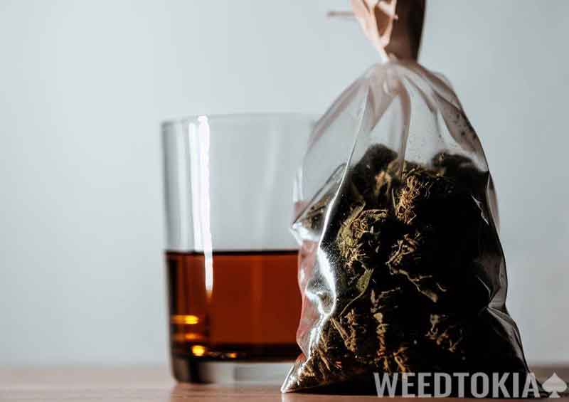 Alcohol and weed baggie