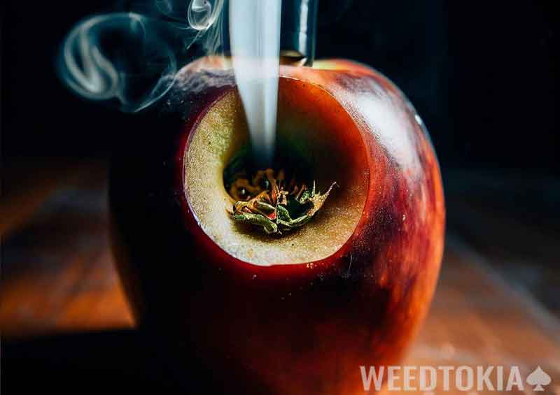 Apple packed with cannabis