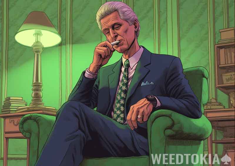 Bill Clinton with weed tie