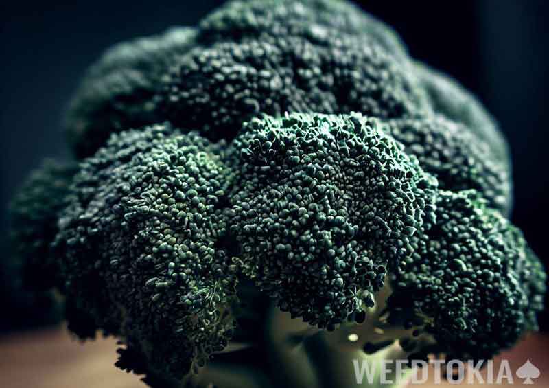 Broccoli sitting on a table