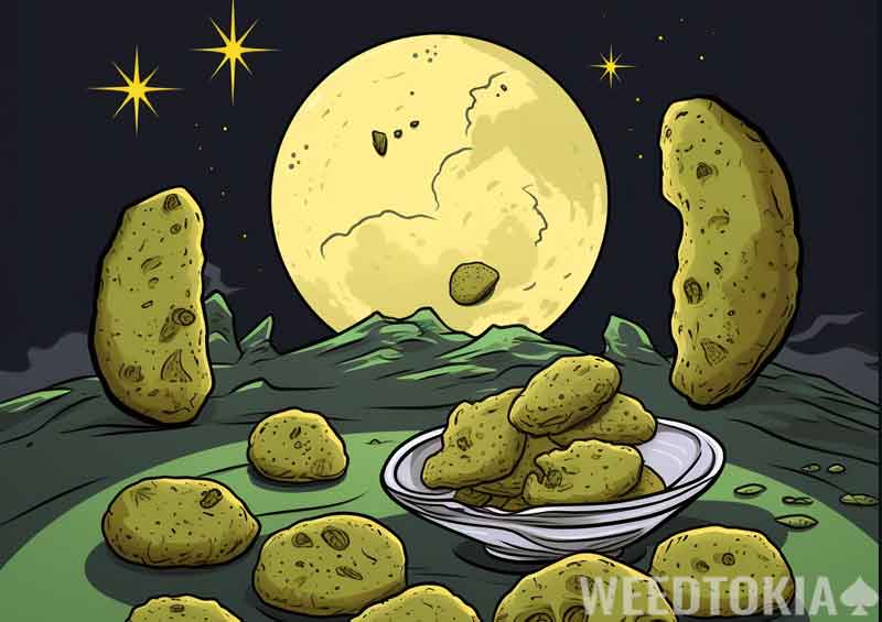 Cartoon of cannabis Moon Rocks