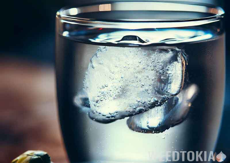 Cold glass of water with ice