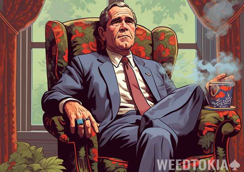 George W Bush smoking a blunt in oval office