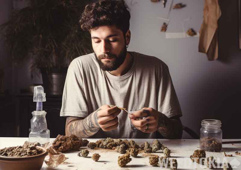 Guy making Moon Rocks at home