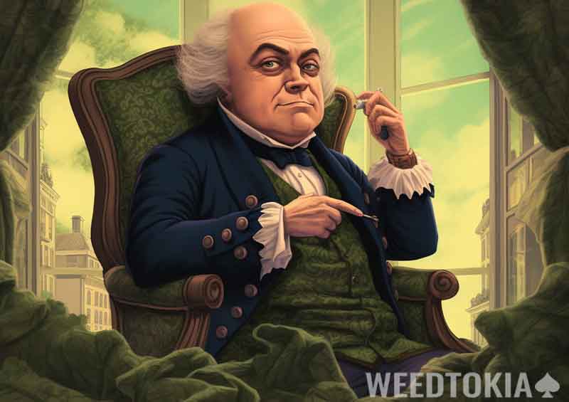 John Adams enjoying herb