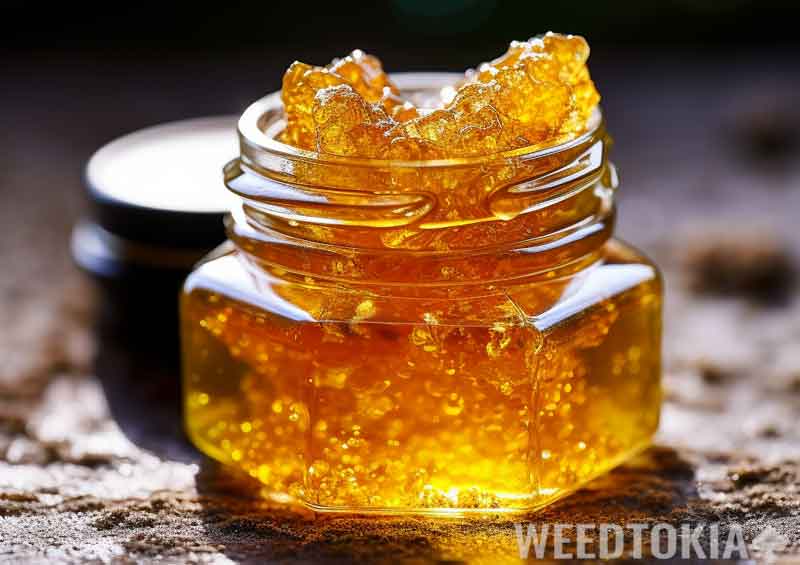 Live Resin leaking out of a small jar