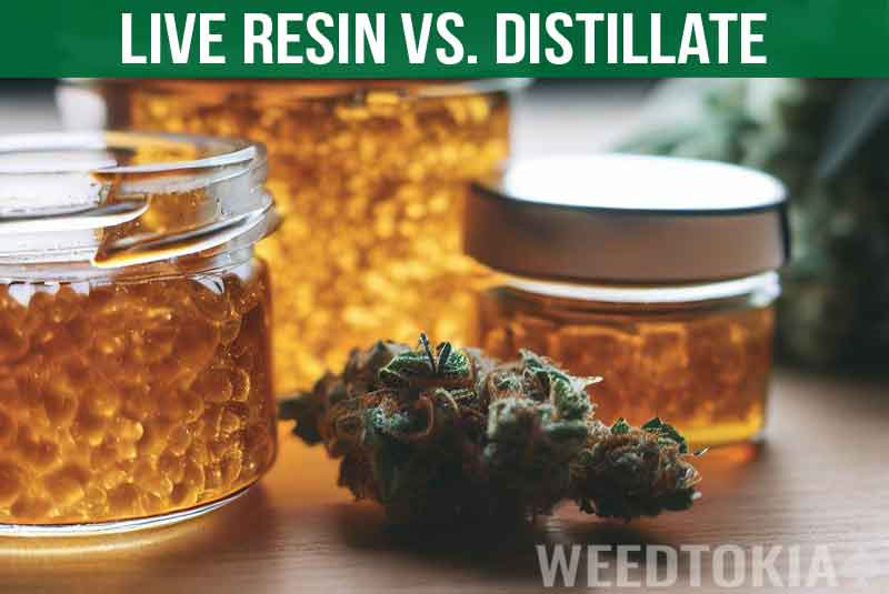 Live Resin and Distillate Cannabis on a Table