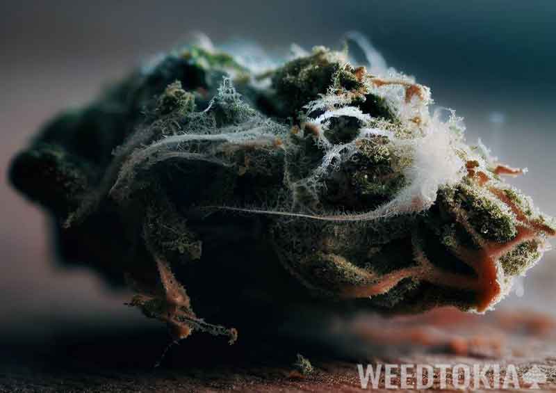 Moldy weed on a table