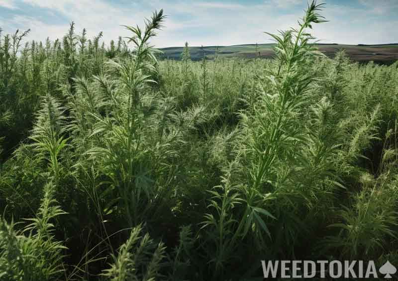 Mugwort in a field