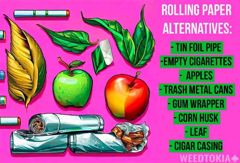 Rolling paper alernatives infographic by Weedtokia