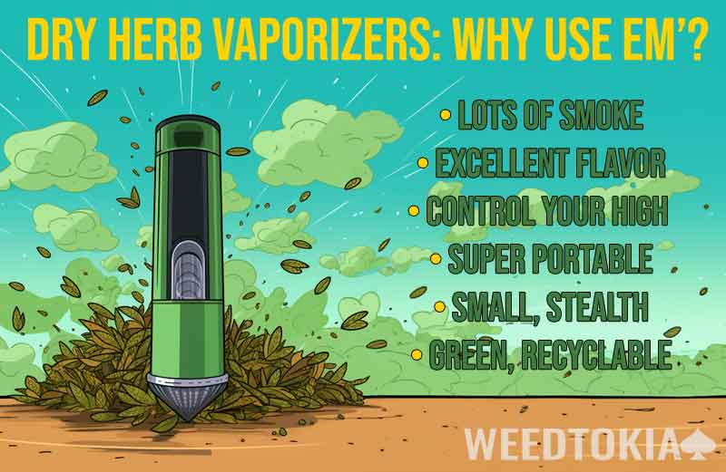 Infographic on the benefits of Dry Herb Vaporizers