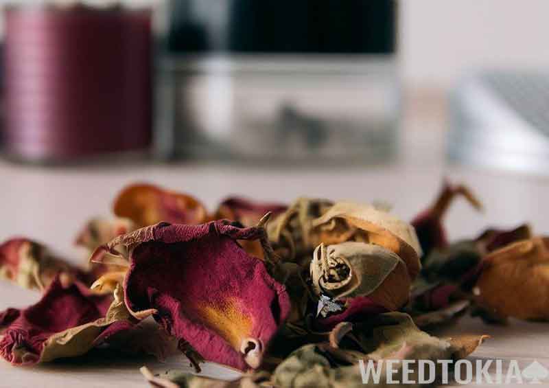 Dried Rose Petals ready for smoking