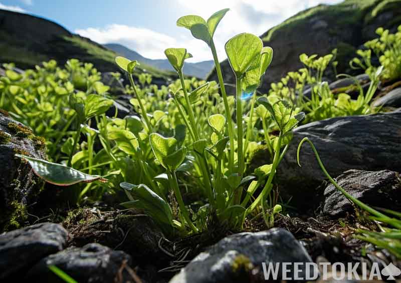 Fresh Wild Lettuce in the hills