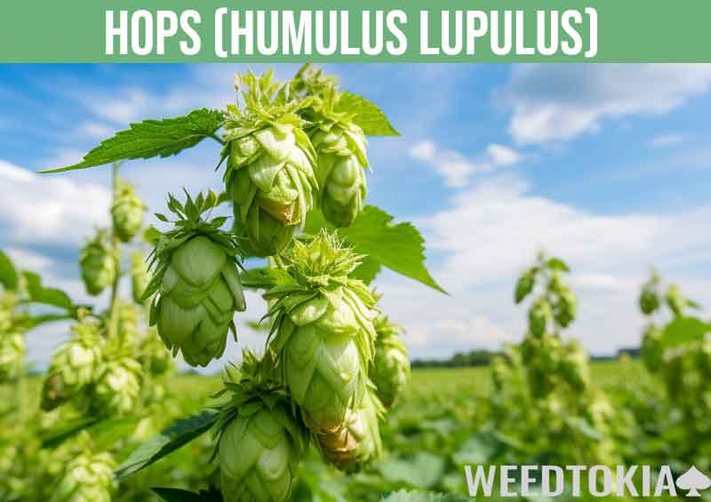 Hops (Humulus Lupulus) in a field