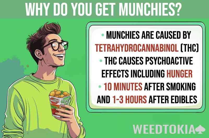 Infographic on why you get munchies and how long they last