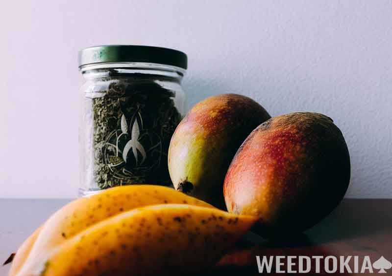 Mango fruit and weed jar