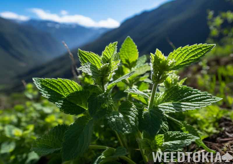 Mint growing in the mountains