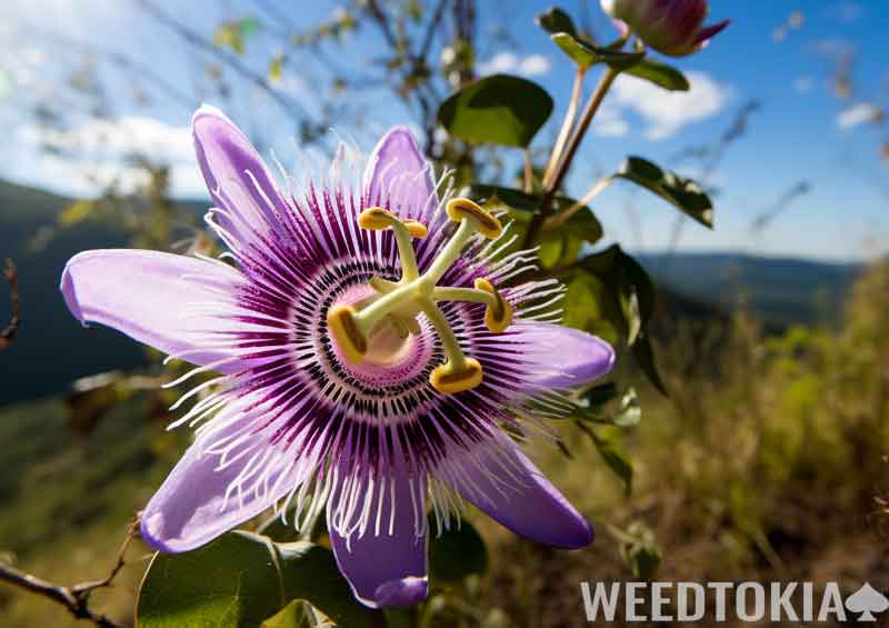 Passionflower near a tree