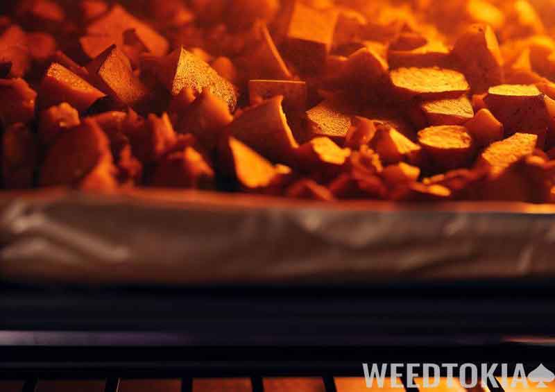 Sweet potato in oven