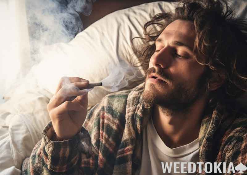 Waking and baking in bed