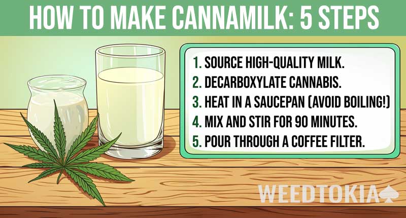 How to make cannabis milk infographic