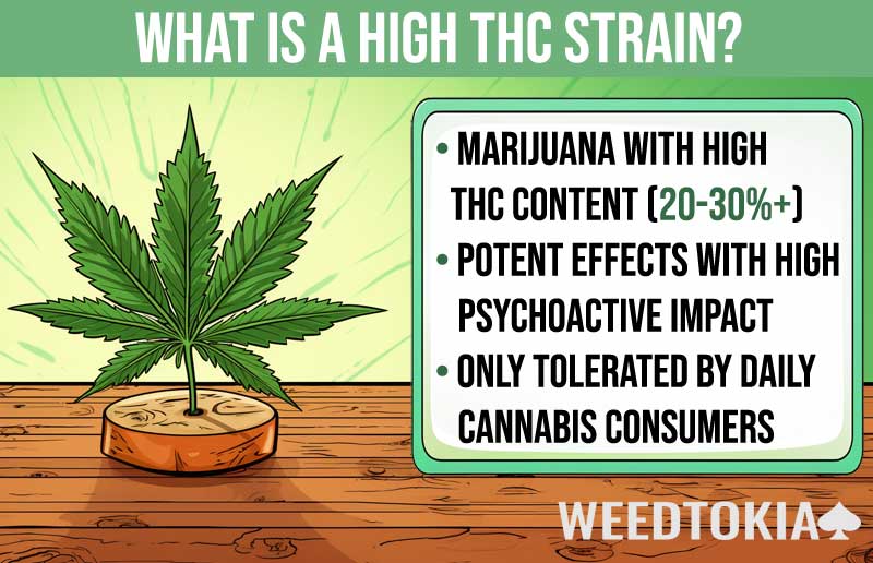 What to look for in high THC cannabis strains infographic